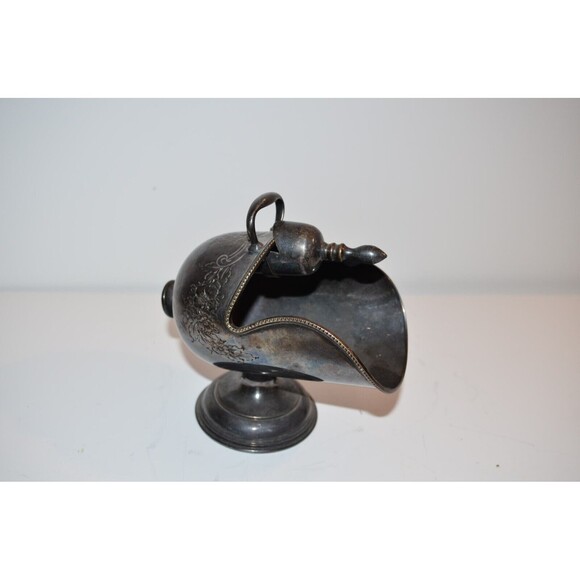 Vtg William Adams EPOC Sheffield England Silver Sugar Scuttle w/Floral Chasing - Picture 3 of 15